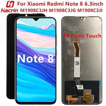 Už Xiaomi Redmi Pastaba 8 LCD Ekranas Išbandyti Lcd Ekranas+Touch ekranas su Rėmu apie Xiaomi Redmi note8 8 pastaba M1908C3JH 6.3 colių