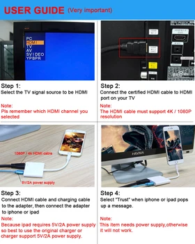 Už Žaibas į HDMI Adapteris Digital AV Adapterį 1080P Įkrovimo lizdas Pasirinkite 