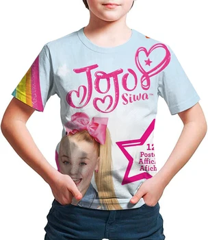 Vaikai Anime Marškinėlius Berniukų/Mergaičių Atsitiktinis Vasaros Kawaii T-marškinėliai trumpomis Rankovėmis Viršūnes Jojo 3d Dizaino Marškinėliai Vaikams Juokinga, T-Shirt
