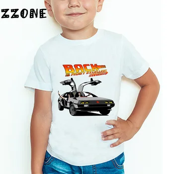 Vaikai Atgal į Ateitį DMC Delorean marškinėliai Berniukams, Mergaitėms trumpomis Rankovėmis Vasaros Viršūnes Vaikai Mados Drabužius,HKP2260