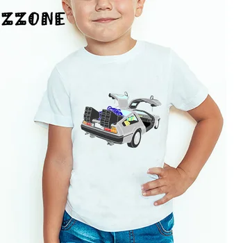 Vaikai Atgal į Ateitį DMC Delorean marškinėliai Berniukams, Mergaitėms trumpomis Rankovėmis Vasaros Viršūnes Vaikai Mados Drabužius,HKP2260
