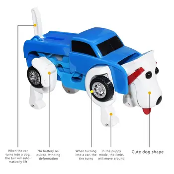 Vaikai Clockwork Šuo Automobilių Žaislas Deformuojamieji Automatinė Paversti Šunų Automobilių Transporto Clockwork Vėjo Iki Žaislas Vaikams, Vaikų Dovanų