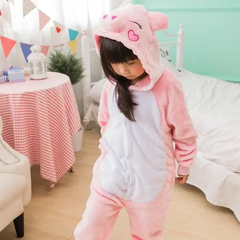 Vaikai Kiaulių Pižama, Anime Kostiumu Carton Gyvūnų Onesie Berniukų/Mergaičių Cosplay Pižama Vaikams Sleepwear