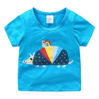 Vaikai marškinėlius ryklys dinozaurų gyvūnų spausdinti Atsitiktinis marškinėliai Toddlder berniukas mergaitė animaciją marškinėliai vasaros Vaikų Tee Marškinėliai Topai