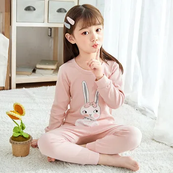 Vaikai Pižama Komplektas Baby Girl Drabužius ilgomis rankovėmis Vaikams, Cartoon Sleepwear Medvilnės Pyjama Inflantil Berniukai Pijamas Bamblys naktiniai drabužiai