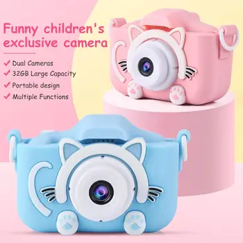 Vaikams Mini Kamera HD 1080P Vaizdo Dual Camera 2.0 Colių IPS Ekranas Skaitmeninis Fotoaparatas Švietimo Žaislai Vaikams Kalėdų Dovana
