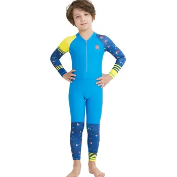 Vaiko Vaikas vientisas Nardymo Kostiumas Banglenčių Wetsuit Vaikai Šilumos maudymosi kostiumėlį Full Body ilgomis Rankovėmis Wetsuits Už Nardymas, Plaukiojimas, Banglentės