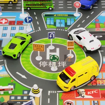 Vaikų Automobilių Žaislai, 10 Automobiliai + 1 Žemėlapis City Stovėjimo Žemėlapio Kelių Žemėlapis Žaislas Modelio Automobilių Laipiojimo Pad anglų Vaikų Dienos Vaikų Dovanų