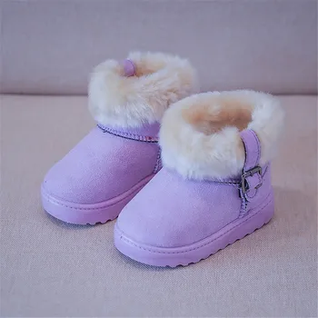 Vaikų batų Tepalui Vaikams Sniego Batai berniukams, Kūdikių mergaitės Batai Žiemą Laikyti Šiltai Medvilnės Batai Gryna Spalva Naujų SZ137