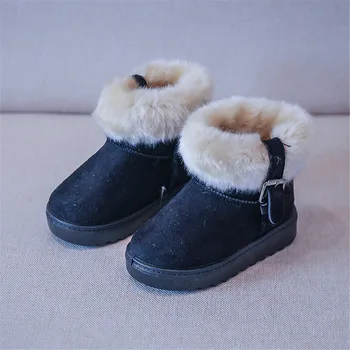 Vaikų batų Tepalui Vaikams Sniego Batai berniukams, Kūdikių mergaitės Batai Žiemą Laikyti Šiltai Medvilnės Batai Gryna Spalva Naujų SZ137