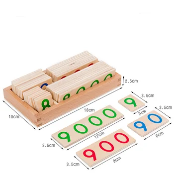 Vaikų Mediniai Montessori Numeriai 1-9000 Mokymosi Kortelės Matematikos Mokymo priemonių Ikimokyklinio Ankstyvojo Ugdymo Švietimo Žaislai