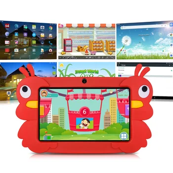 Vaikų Planšetinį kompiuterį 7 colių HD Mokymosi Ir Švietimo Tabletės Su Silikono Mova USB Imti Quad Core 1GB 16GB-Geriausia Dovana Vaikams