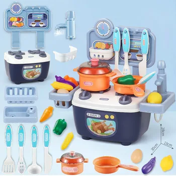 Vaikų šeimos žaislai Mini stalo reikmenys stalo cirkuliuojančio vandens virimo berniukų ir mergaičių modeliavimas virtuvės žaislai