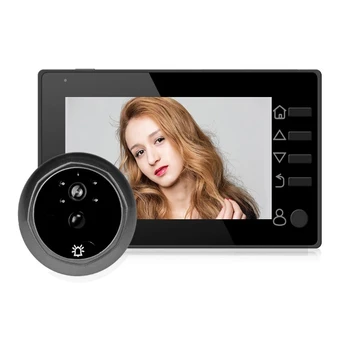 Vaizdo Akių Vaizdo Doorbell 4.3 Colių Durų Akutė Fotoaparato LCD Skaitmeninių Elektroninių Durų Viewer Naktinio Matymo Parama Judesio Aptikimo