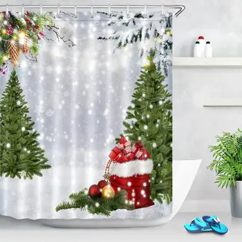 Vandeniui Audinio Vonios kambarys Dušo Užuolaidos Kalėdų Dovanos Žiemos Snaigės 