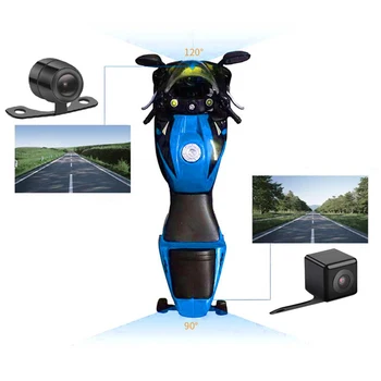 Vandeniui Priekinio Galinio vaizdo, GPS, Diktofonas Lauke Peržiūrėti Vaizdo įrašymo Moto Nuoma Dashcam 720P 480P Motociklo DVR Brūkšnys Fotoaparatas
