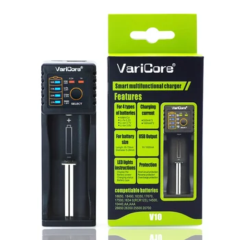 VariCore V10 AA AAA SC/S 18650 26650 18350 16340,14500,10440 26500 Ličio Geležies 3.2 V 1.2 V, 3,7 V NiMH e-cigaret Baterijos Kroviklis