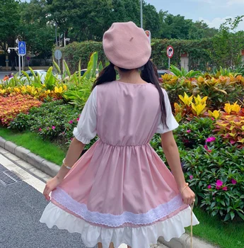 Vasaros Aikštėje Apykaklę, Trumpas Lolita Suknelės Helovinas Gotikos Lankas moteriški drabužiai 2019 Kawaii Lolita dress