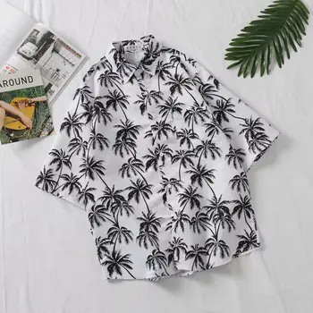 Vasaros Aukštos Kokybės vyriški Marškiniai Naujas Mados Gėlių Spausdinti Trumpas Rankovės Marškinėliai Vyrams, Atsitiktinis Solf Komfortą Havajai Paplūdimio Marškiniai Vyrai