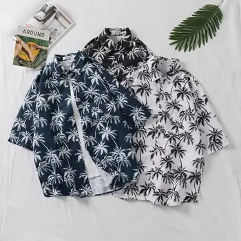 Vasaros Aukštos Kokybės vyriški Marškiniai Naujas Mados Gėlių Spausdinti Trumpas Rankovės Marškinėliai Vyrams, Atsitiktinis Solf Komfortą Havajai Paplūdimio Marškiniai Vyrai