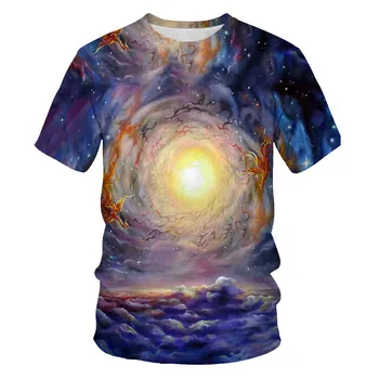 Vasaros mados ponios ir vyriški marškinėliai 3D žvaigždėtas dangus spausdinti atsitiktinis marškinėliai fantazijos drabužių Azijos dydis S-6XLT marškinėliai