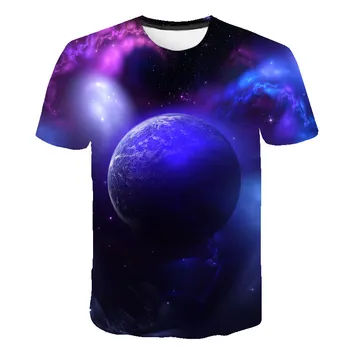 Vasaros nauja, T-shirt 3D vyrų Galaxy print T-shirt mados apsidraudimo mažo dydžio, berniukas, mergaitė trumpas rankovės