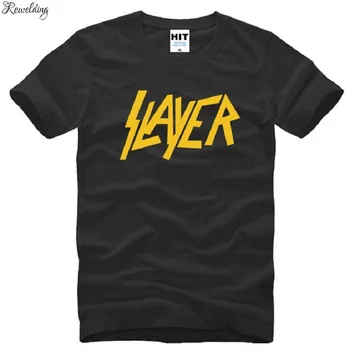 Vasaros Stiliaus Speed metalo Grupė Slayer T Marškinėliai Vyrams Medvilnės trumpomis Rankovėmis Laišką, Metalo Roko, vyriški T-Shirt Mados Hip-Hop Top Tee