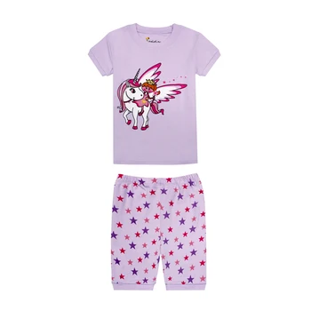 Vasaros trumpomis rankovėmis vienaragis pižama mergaitėms vaikų sleepwear vaikams drabužių berniukų kostiumai automobilių lėktuvo sunkvežimių pižamos pijamas