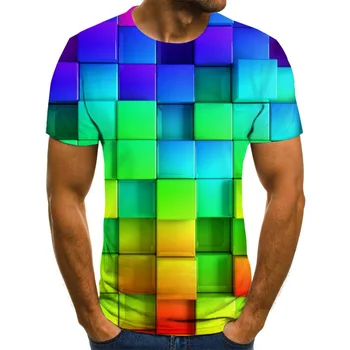 Vasaros vyrų 3D spausdinimo T-shirt Harajuku spausdinimas, t-marškinėliai, vyriški marškinėliai Vasaros spalvos T-Shirt apvalus kaklas marškinėliai XXS-6XL