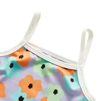 Vasarą Kūdikis Gėlių Spausdinti Bikini Merginų Paplūdimio Rankšluosčiai Su Skrybėlę Drabužių Rinkinys 2vnt Kūdikiams, Vaikams maudymosi kostiumėlį, 2021.