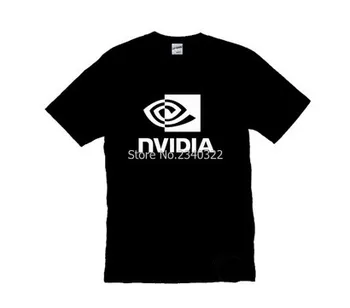 Vasarą naujų atvyko Grafikos lustas NVIDIA T-shirt programuotojų ženklo vyrai moterys vientisa spalva, trumparankoviai medvilnės marškinėliai