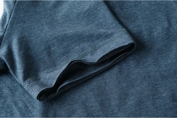 Vasarą Naujų Henry Slim Sexy V Kaklo Europos Stiliaus Atsitiktinis marškinėliai Vyrams trumpomis Rankovėmis Prekės Kietasis Kvėpuojantis Medvilnės Viršuje Tees T584-2