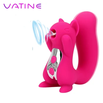VATINE 10 Dažnio Čiulpti Voverė Skulptūra Klitorio Lyžis Spenelių Stimuliatorius Gyvis Liežuvio Vibratorius, 10 Vibracijos Dažnis