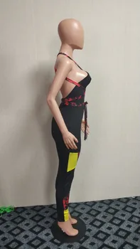 VAZN 2018 Karšta Mada iš Viršaus Dizainas Seksualus Stilius Moterys Jumpsuit Spausdinti Apynasrio Rankovių Bodycon Romper RRK1126