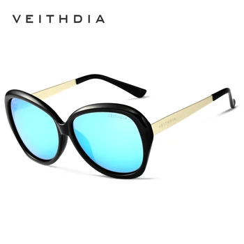 VEITHDIA TR90 Lydinio moteriški Saulės akiniai Poliarizuoti Veidrodis Objektyvas Prabangos Ponios Dizaineris Akiniai nuo saulės, Akiniai Moterims oculos 8012