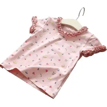 VIDMID Merginos Naujų Arbūzas Vaisius trumpas rankovės marškinėliai baby vaikų mergaičių medvilnės vasaros nėriniai atsitiktinis marškinėliai topai tees P2160