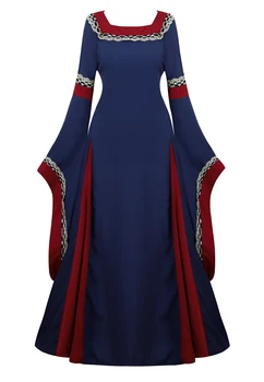 Viduramžių Dress Helovinas Kostiumai Moterims Cosplay Palace Kilnus Ilgas Mantijas Senovės Varpas Rankovėmis Princesė Kostiumas Suknelė Nauja Raudona