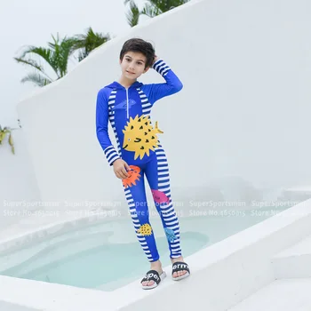 Vienaragis Sportinę Mažylis Berniukas, Mergaitė Animaciją Rashguard Vienas Gabalas Naršyti Swinsuit Vaikas Žuvų Maudymosi kostiumai Vaikams UPF50+ Paplūdimys Plaukti Kostiumas