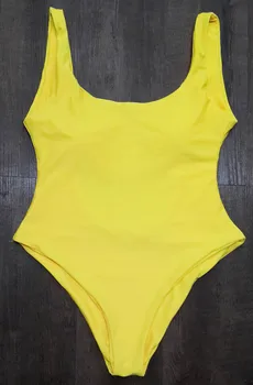 VIKINII Aukštos Sumažinti Derliaus Geltona Moterų vientisas maudymosi Kostiumėliai 2019 Seksualus vientisi maudymosi kostiumėlis Moterims, Maudymosi Kostiumai traje de bano mujer