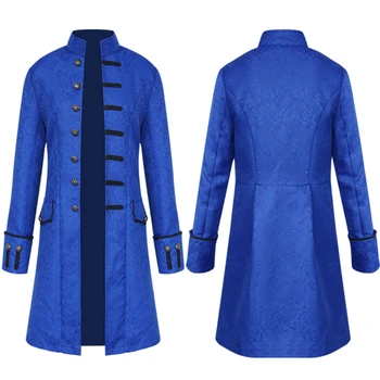 Viktorijos Steampunk Kostiumas Vyrams Tranšėjos Paltai Frock Outwear Derliaus Princas Paltas Viduramžių Ir Renesanso Striukė Cosplay Kostiumas