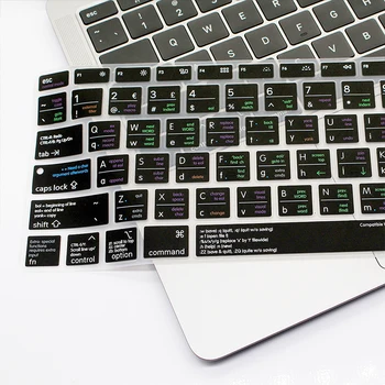 VIM/VI Hotkey Nuorodos Silikoninis Klaviatūros Viršelis Odos Naujausias MacBook Air 13