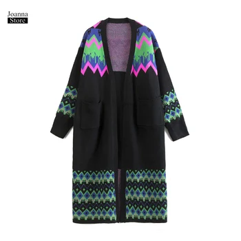 Vintage Megztinis Moterims, Ilgai Plus Size Rudenį, Žiemą Megztinis Prarasti Žalia Atsitiktinis Kailis Negabaritinių Megztiniai Korėjos Stiliaus Trikotažo Drabužių