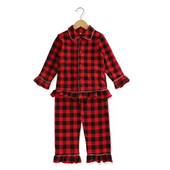 Viršų mados 2020 m. žiemos medvilnės sleepwear mygtuką iki kalėdų berniukų pižama pledas mergaičių pižamos vaikams pijamas