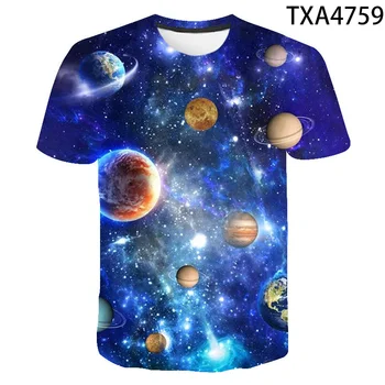 Visatos Planetos Kosmoso Galaxy 3D, T-marškinėliai Vyrams, Moterims, Vaikams, marškinėliai 3D Spausdinimo Žvaigždė Danguje Kietas Tees Berniukas Mergaitė Mados Viršūnes Streetwear