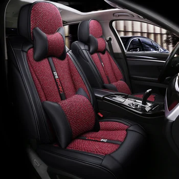 Visiška PU Oda automobilių sėdynės padengti linų pluošto auto sėdynės apima Mazda2 premacy mazda5 8 gaz gazelle 
