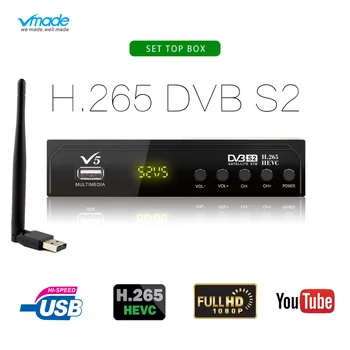 Vmade Karšto Pardavimo Palydovinės TV Imtuvą, Visiškai HD 1080P DVB-S2 H. 265 Super Receptorių Parama 
