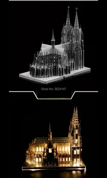 Vokietijoje, Kelno Katedra, Pasaulyje Labai Architektūros 3D Puzzle Miniatiūriniai Metaliniai Modelis Rinkiniai, 