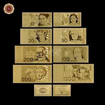 Vokietijos Aukso Banknotų Rinkinys Gryno Aukso Padengtą 5.10.20.50.100.200.500 1000 vokietijos marke, Popieriniai Pinigai UNC Bill Dovana