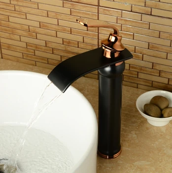 Vonios kambarys juoda krioklys, maišytuvas, aliejus, šepečiu juoda vonios maišytuvas baseino maišytuvas krioklys kriaukle bakstelėkite juoda maišytuvas