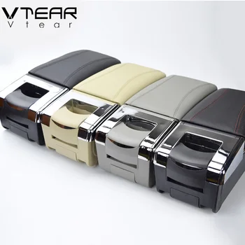 Vtear Honda WRV automobilių porankiu oda laikymo dėžutė, USB porankis automobilių stiliaus ABS interjero detalių centras konsolės priedai 2018